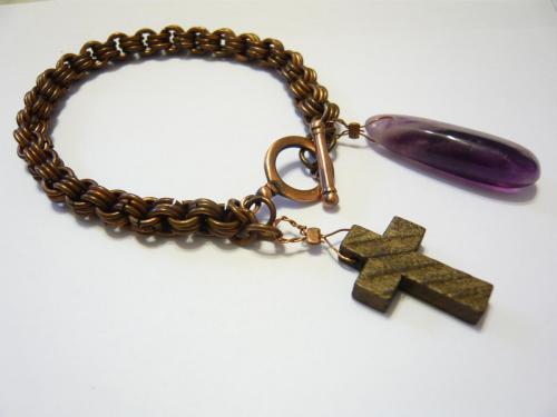 3 By 3 Brass Chainmaille Bracelet